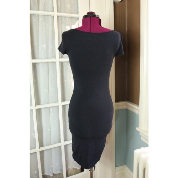 H&M Basic Black Stretchy Knee Length Tight Dress ! - Picture 7 of 8